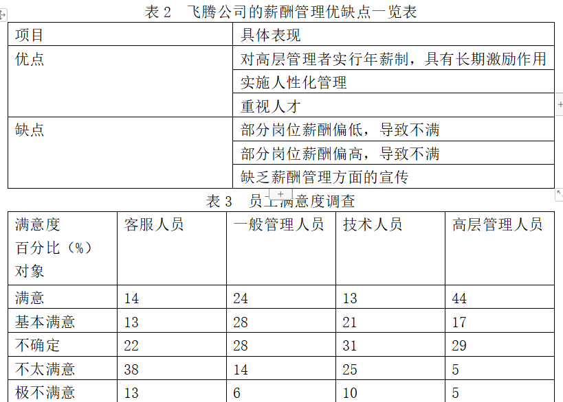 飞腾公司的薪酬管理优缺点一览表