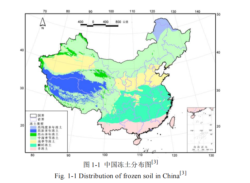 中国冻土分布图